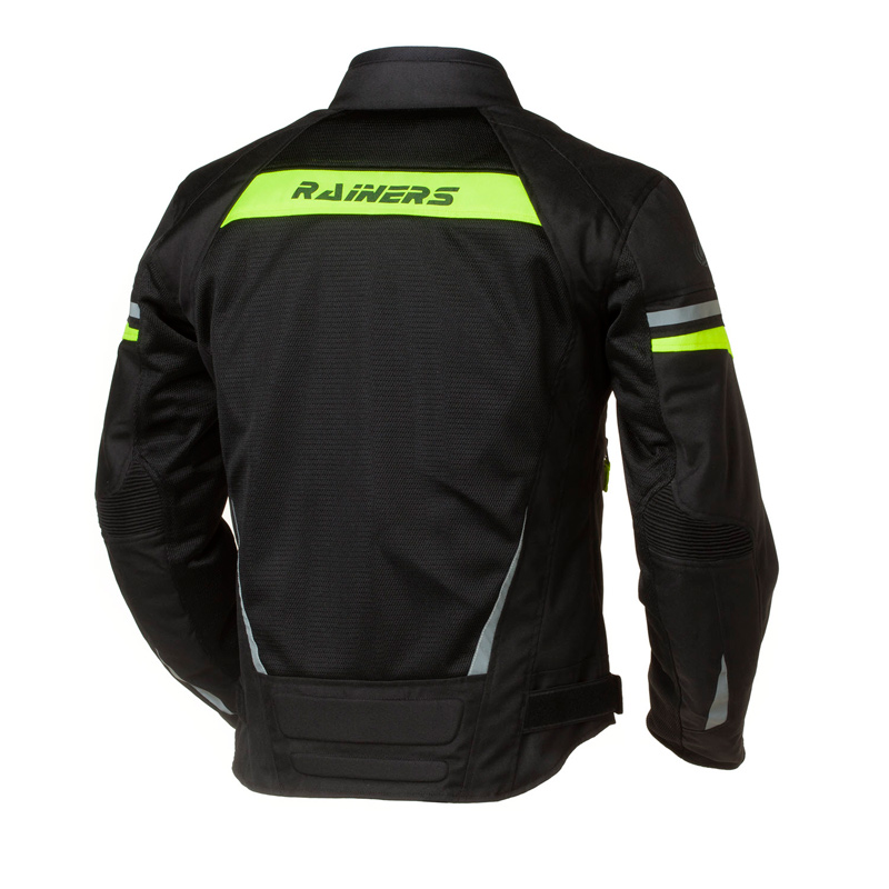 Chaqueta moto verano hombre Rainers modelo JEREZ Negro Fluor