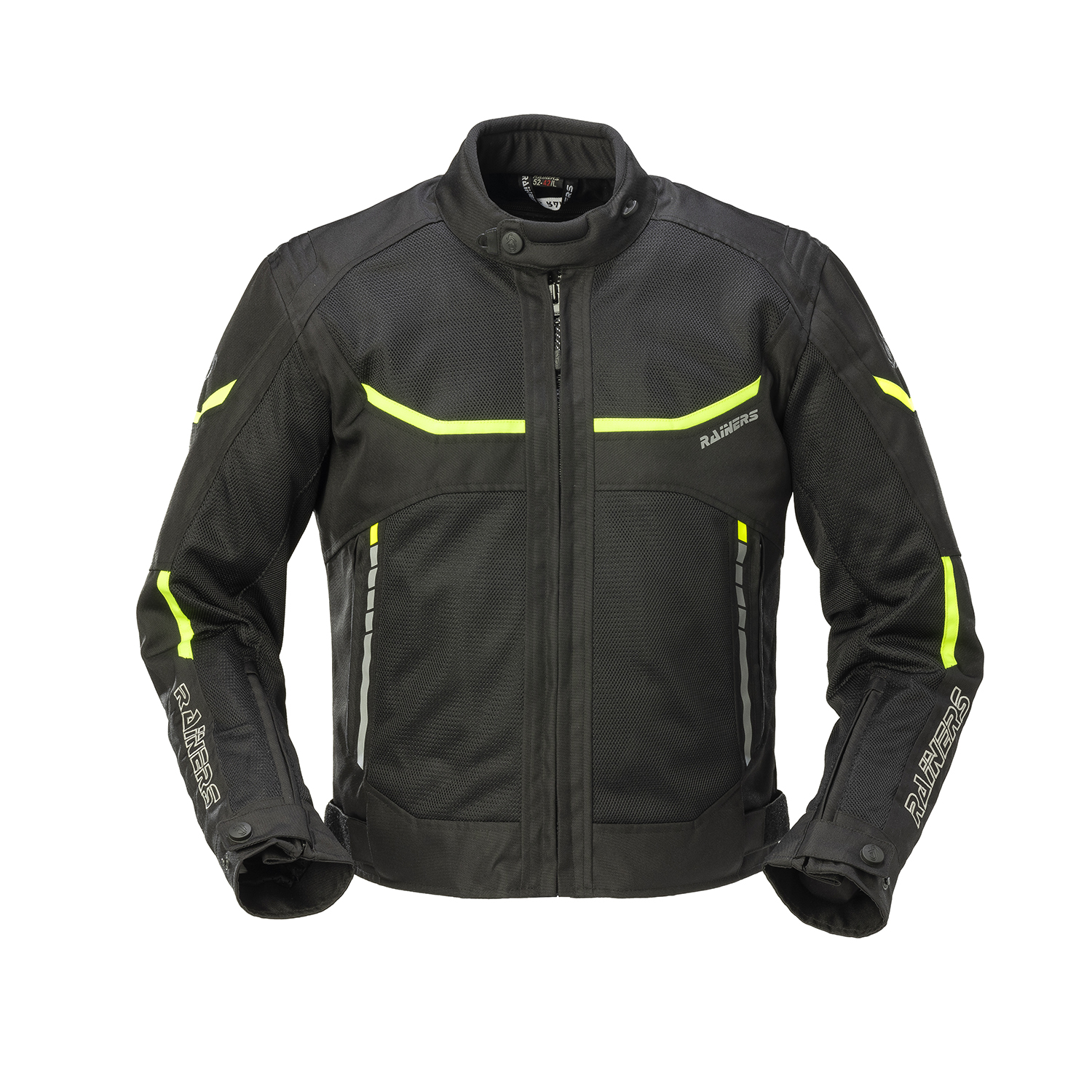Chaqueta moto verano hombre Rainers modelo JEREZ Negro y fluor