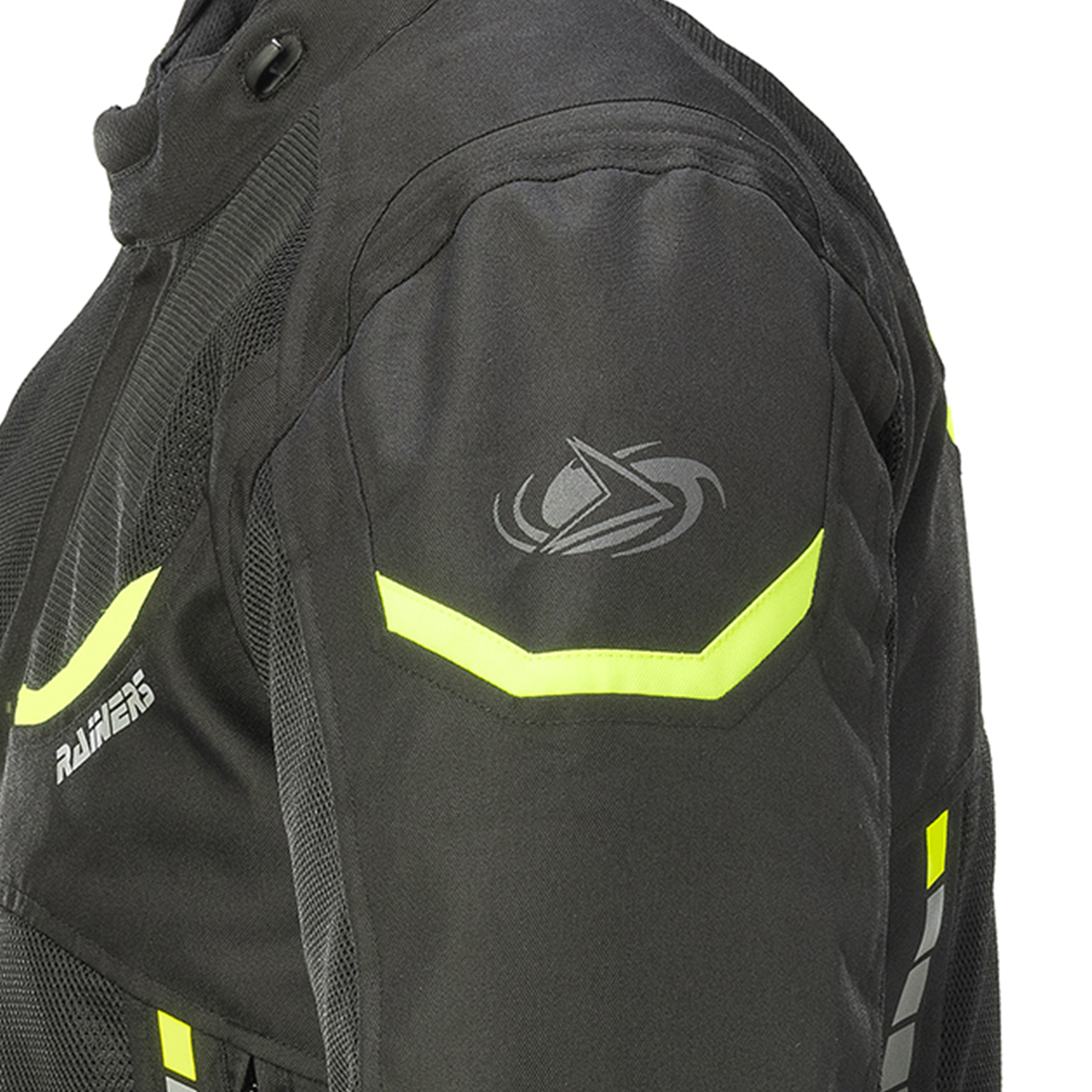 Chaqueta moto verano hombre Rainers modelo JEREZ Negro y fluor