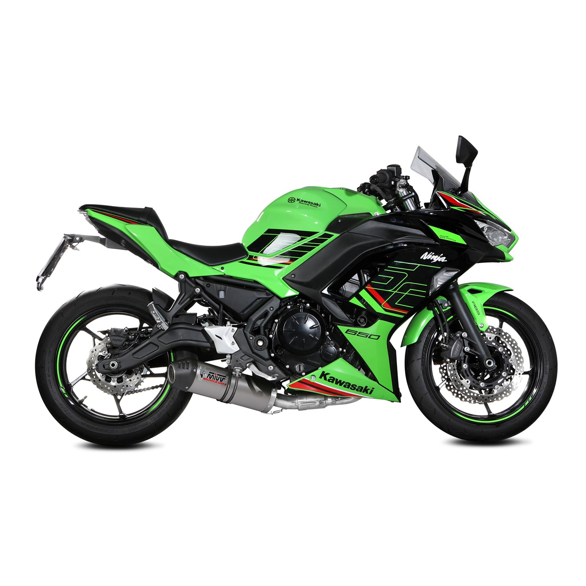 Escape Mivv OVAL titanio carbono Kawasaki Ninja/Z 650 24+