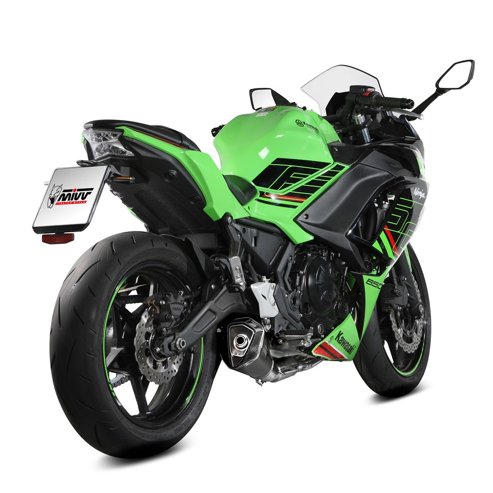 Escape completo Mivv DELTA RACE acero negro Kawasaki Ninja/Z 650 24+