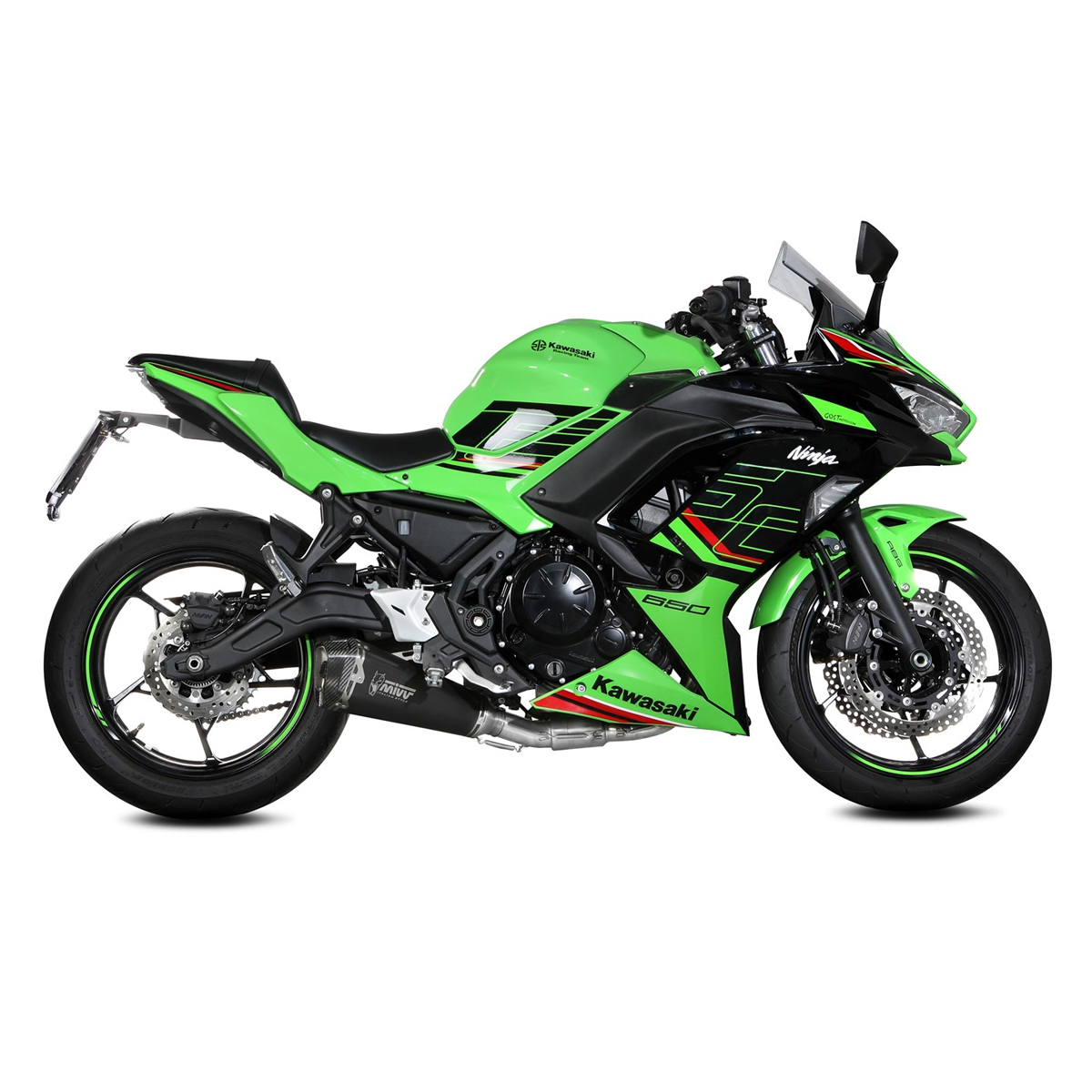 Escape completo Mivv DELTA RACE acero negro Kawasaki Ninja/Z 650 24+