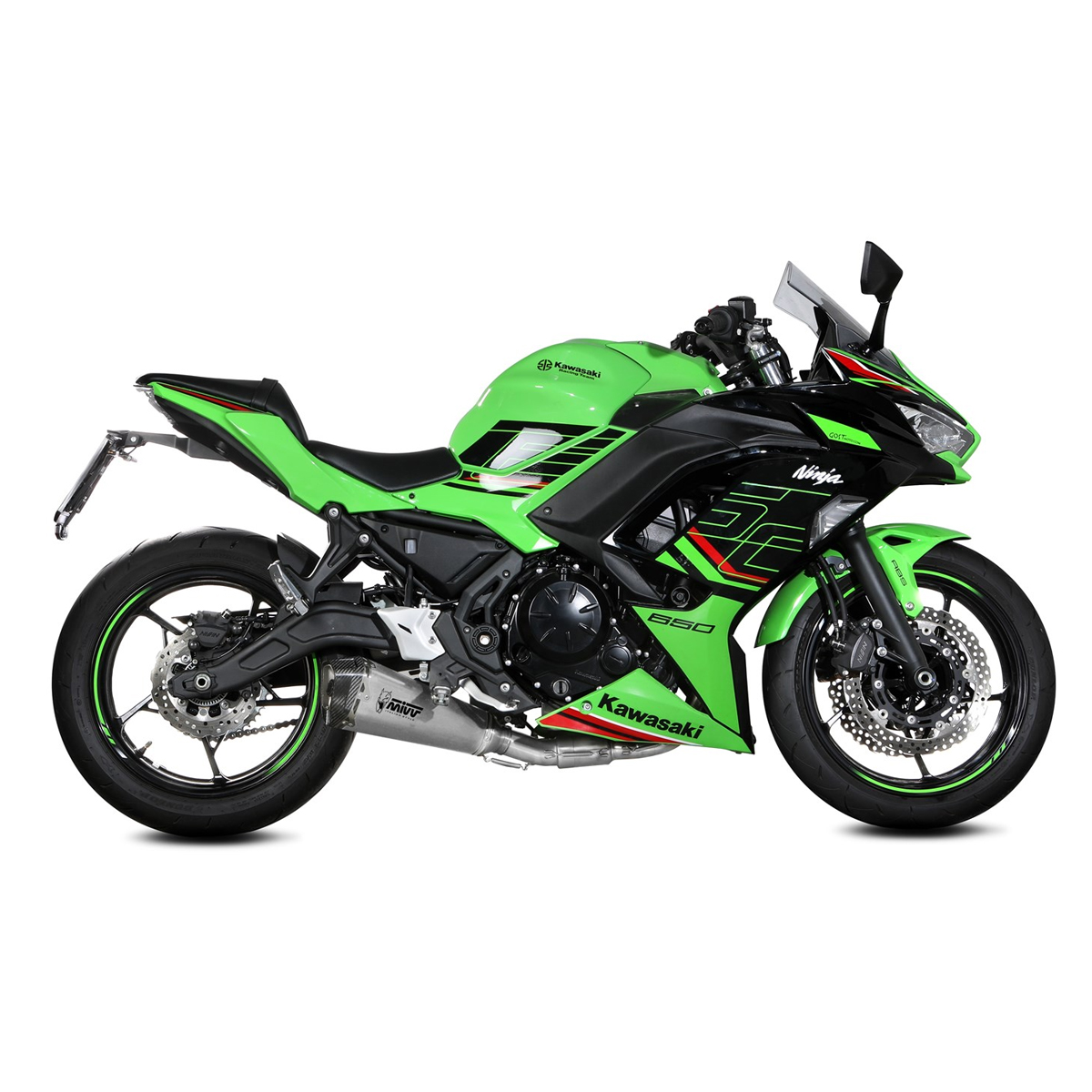 Escape Mivv DELTA RACE acero carbono Kawasaki Ninja/Z 650 24+