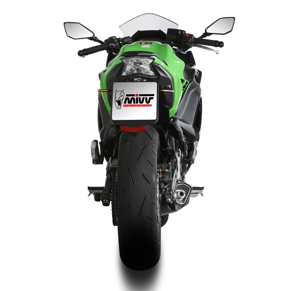 Escape Mivv DELTA RACE acero carbono Kawasaki Ninja/Z 650 24+