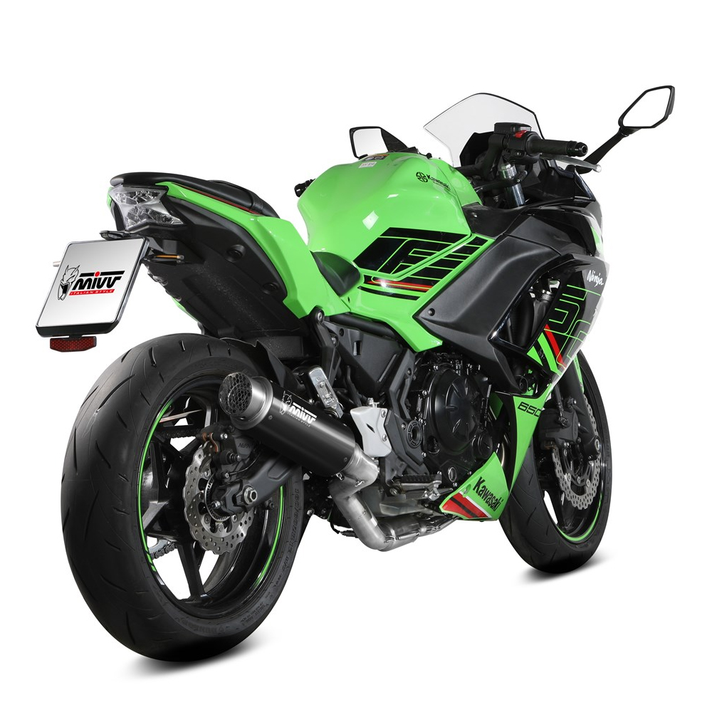 Escape Mivv GP PRO acero negro Kawasaki Ninja/Z 650 24+