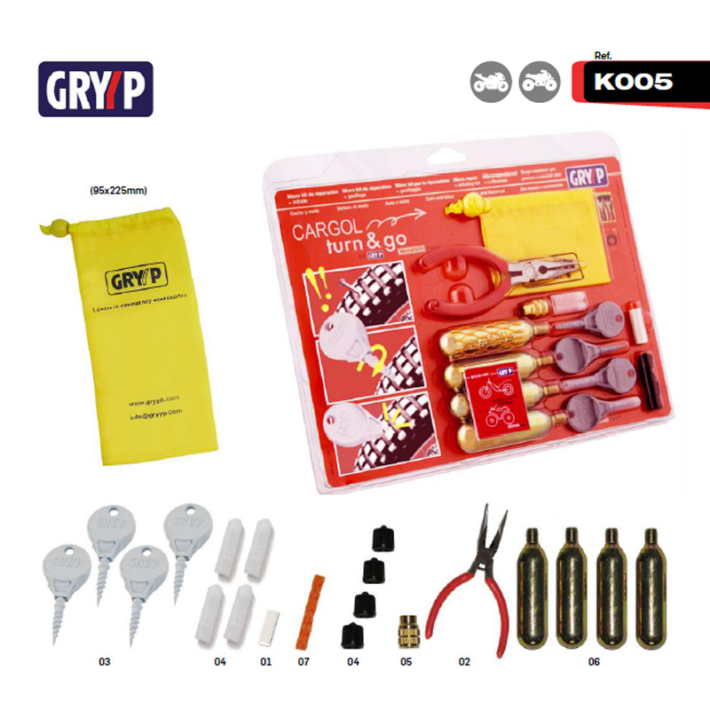 Micro kit de reparacion de pinchazos para QUADS y MOTOS de TRIAL