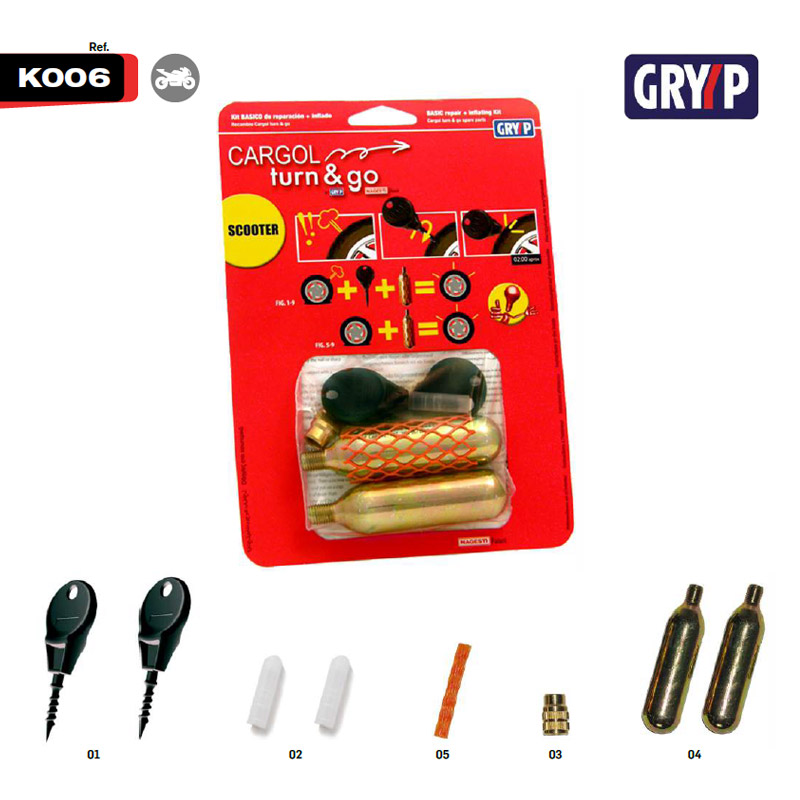 Micro kit de reparacion de pinchazos K006 scooter