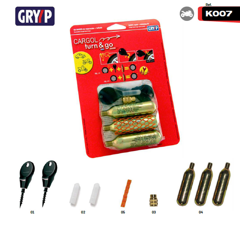 kit de reparacion de pinchazos basico para moto