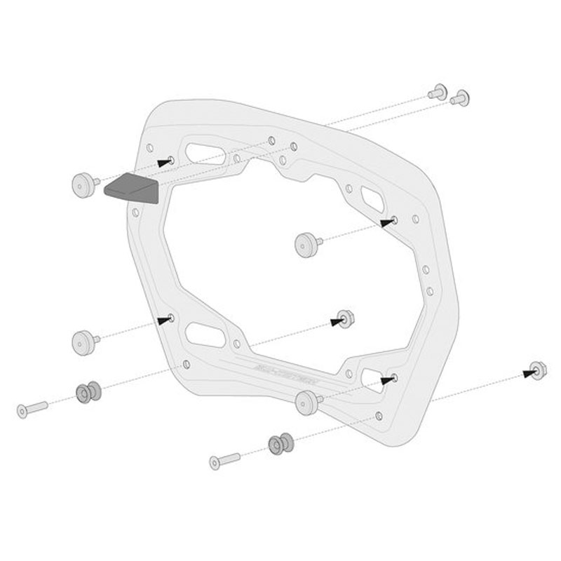 Kit adaptadores soporte lateral Pro para 2 maletas laterales Givi Monokey