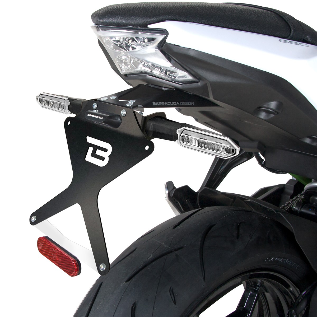 Portamatriculas Barracuda intermitentes originales Kawasaki Z650 17+