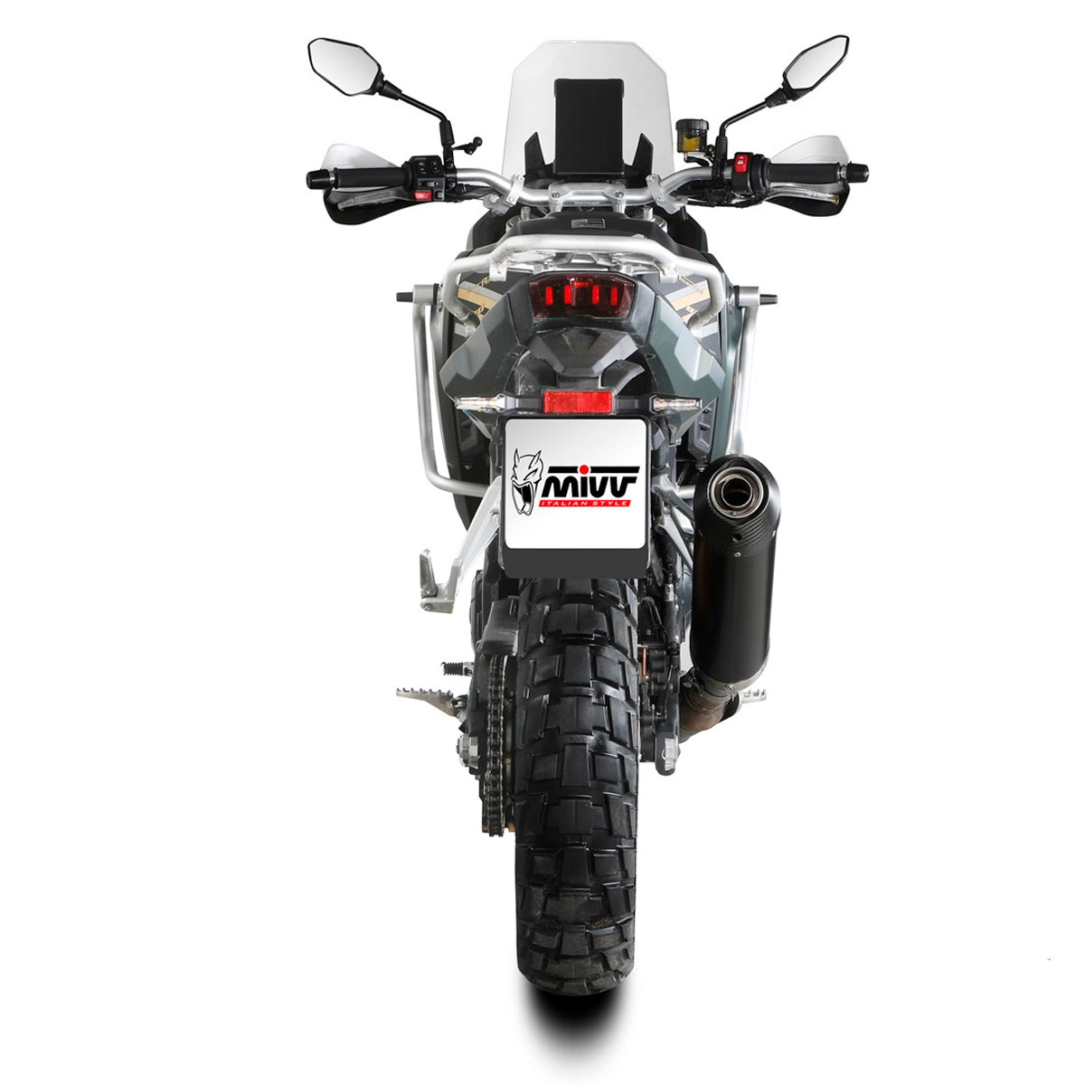 Escape Mivv OVAL negro con tapa de carbono Kove 800X 24+