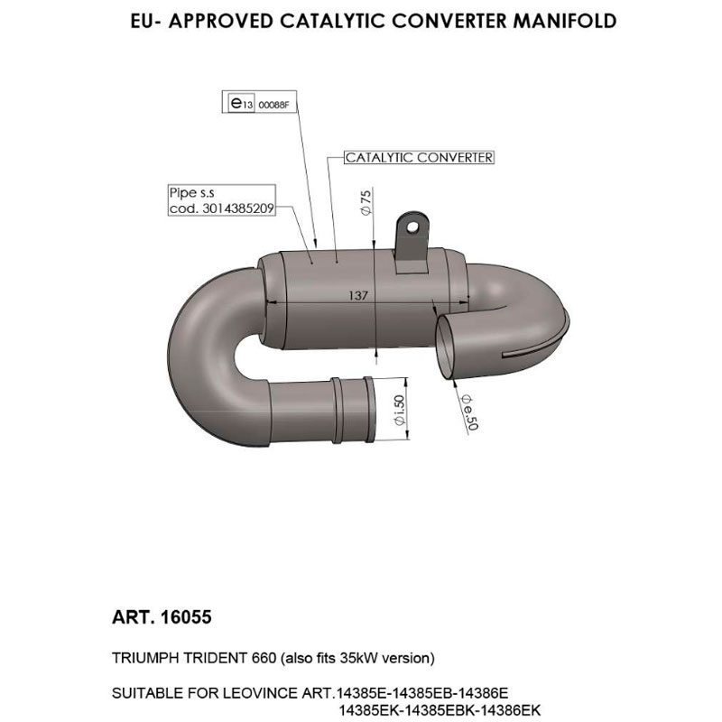 Colector catalizado Leovince para Triumph Tiger Sport 660