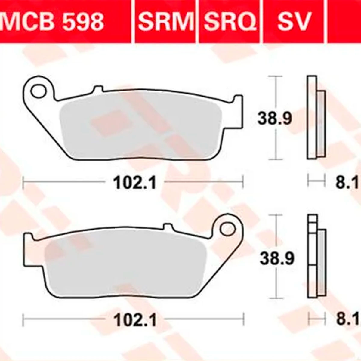 pastilla de freno TRW Sinterizada scooter MCB598SRM