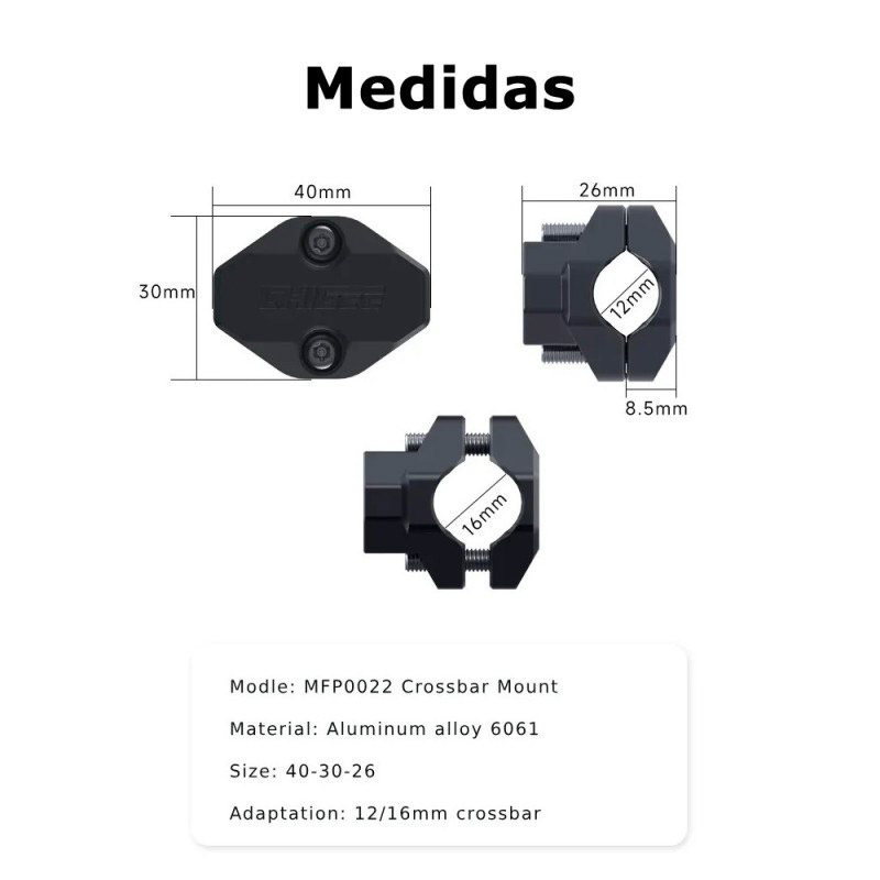 Accesorio soporte para barra transversal fina Chigee AIO-6
