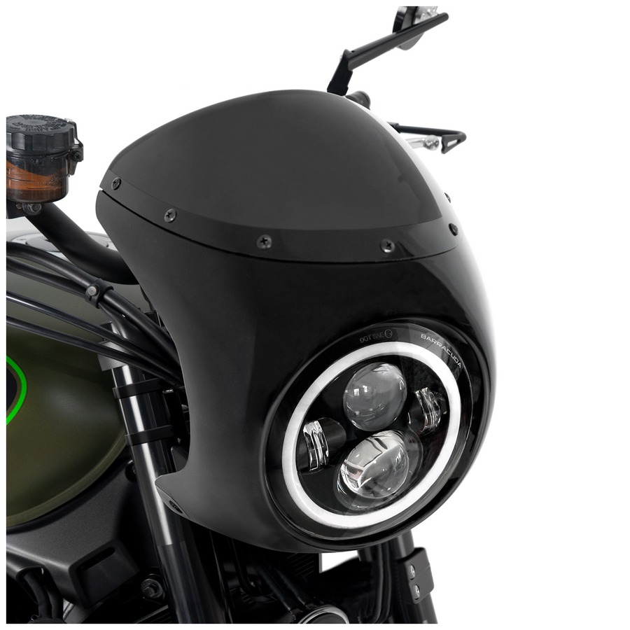 Cupula barracuda Cafe Racer con faro
