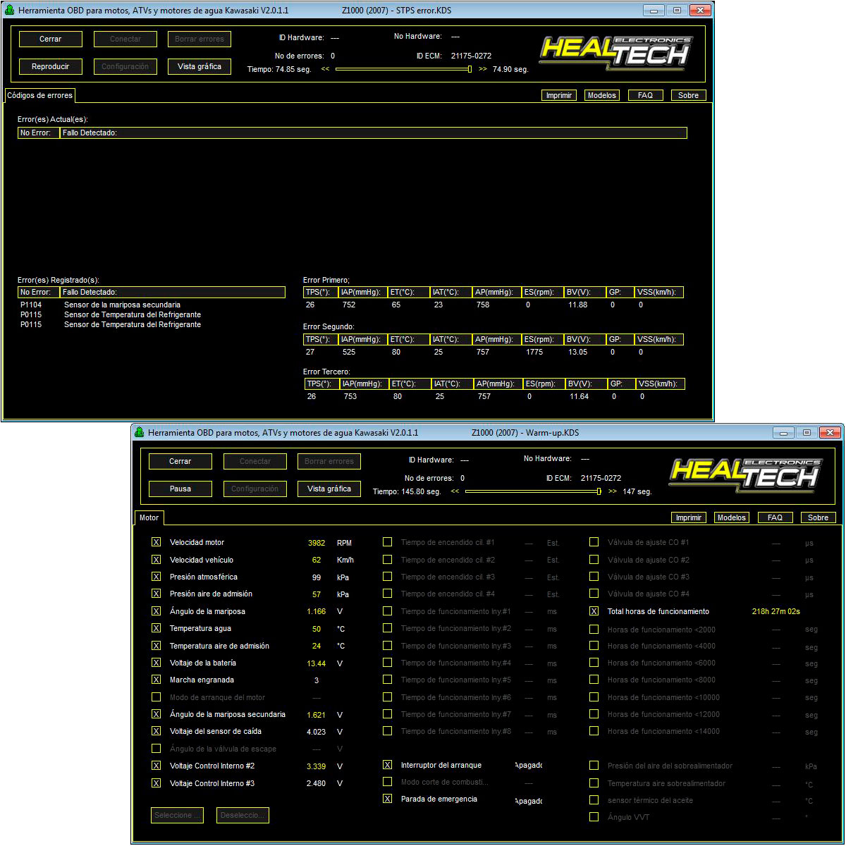 Herramienta diagnostico moto inyeccion electronica Kawasaki