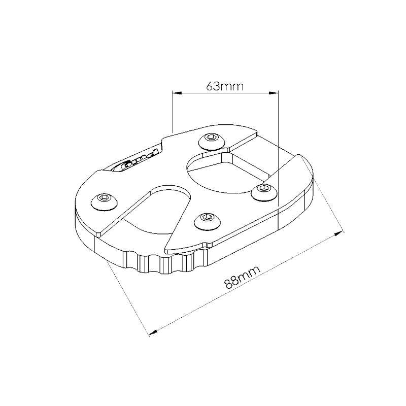 Apoyo caballete lateral para Yamaha MT09-SP 13-20