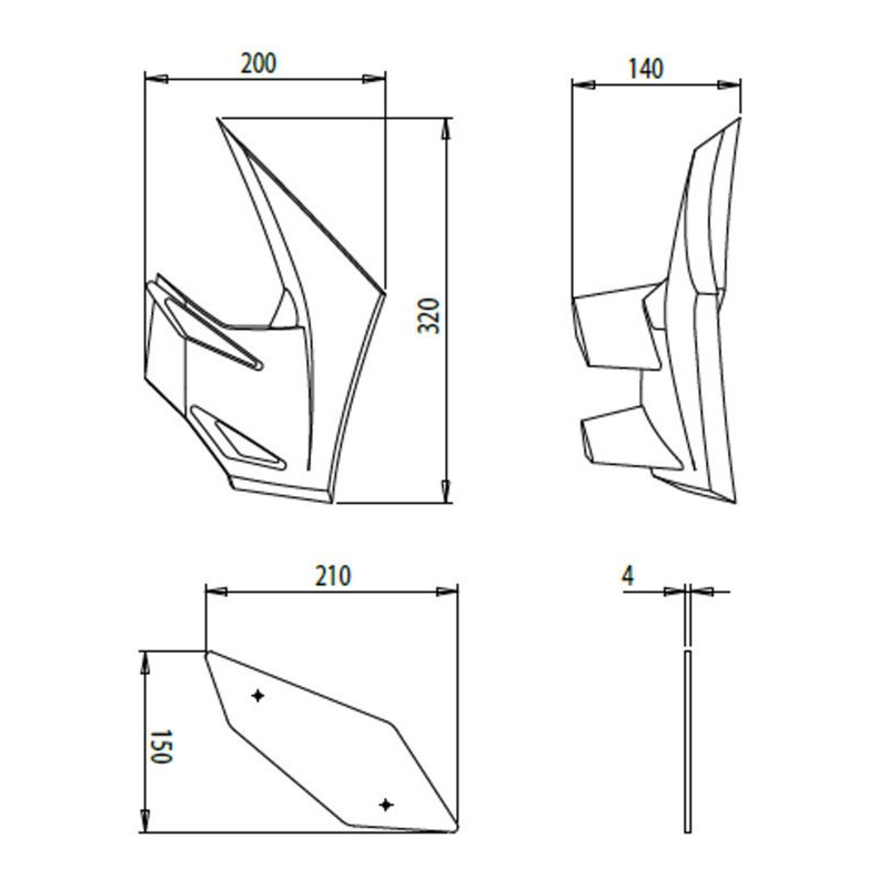 Aleron Puig Downforce Kawasaki Z650 20-