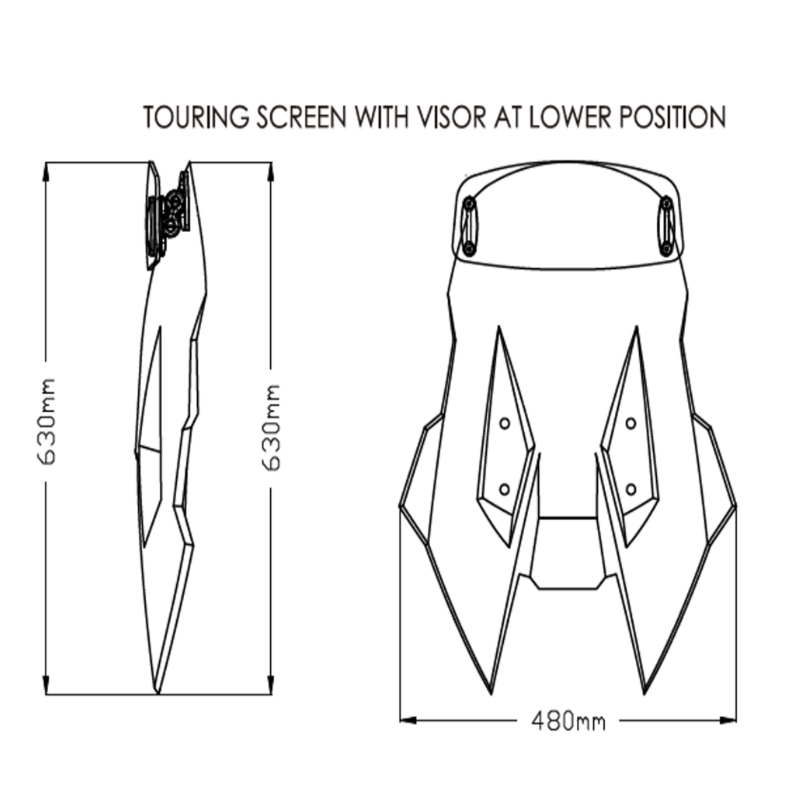 Cupula touring  Ahumado claro con Visera Suzuki VStrom 1050 Puig