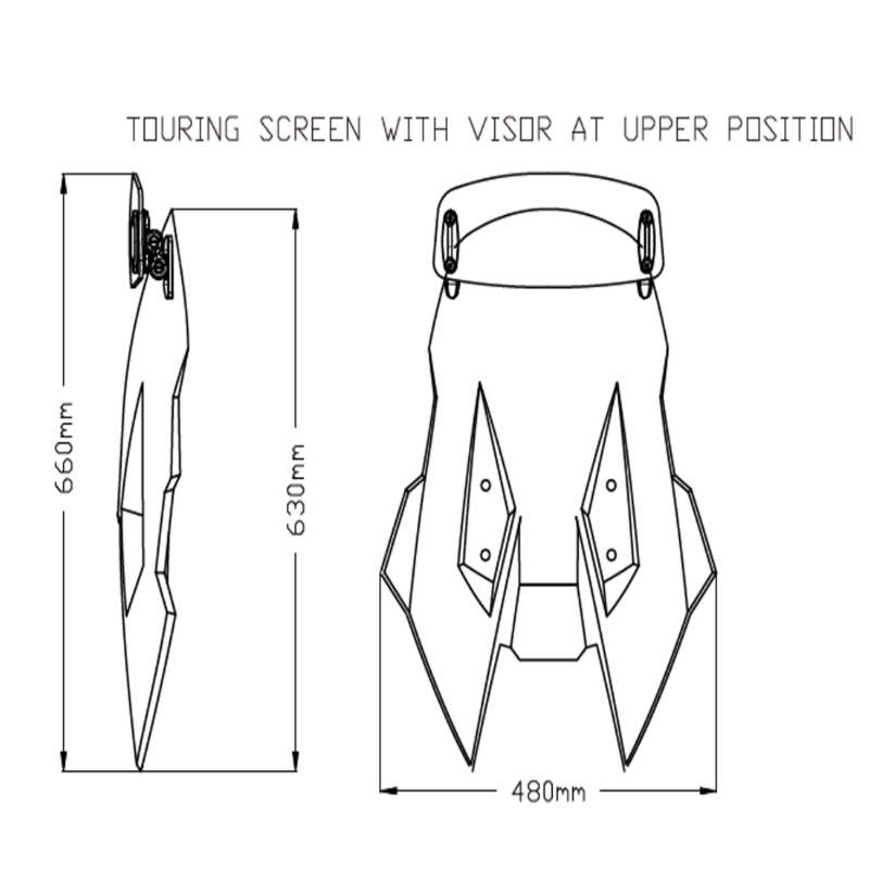 Cupula touring  Ahumado claro con Visera Suzuki VStrom 1050 Puig