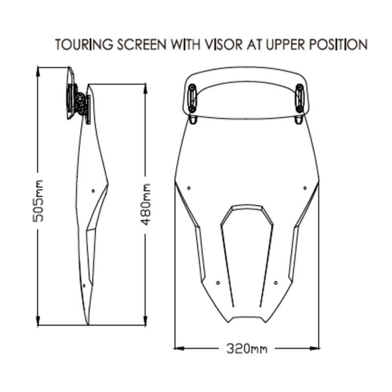 Cupula Touring Ahumado Claro con visera Honda Africa Twin 1100 20+