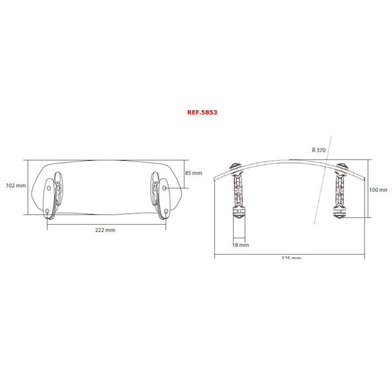 Visera multiregulable Universal Puig fijada con tornillos