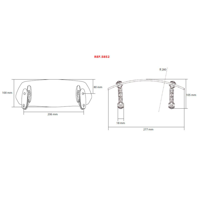 Visera multiregulable Universal Puig fijada con tornillos