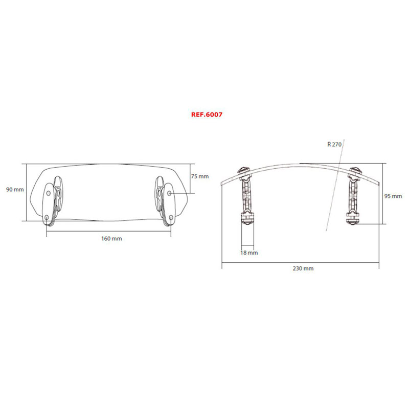 Visera multiregulable Universal Puig fijada con tornillos