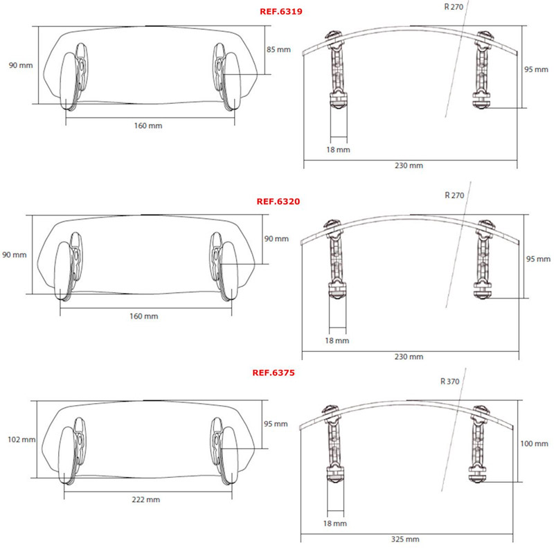 Visera universal deflector regulable para cupulas y parabrisas Puig