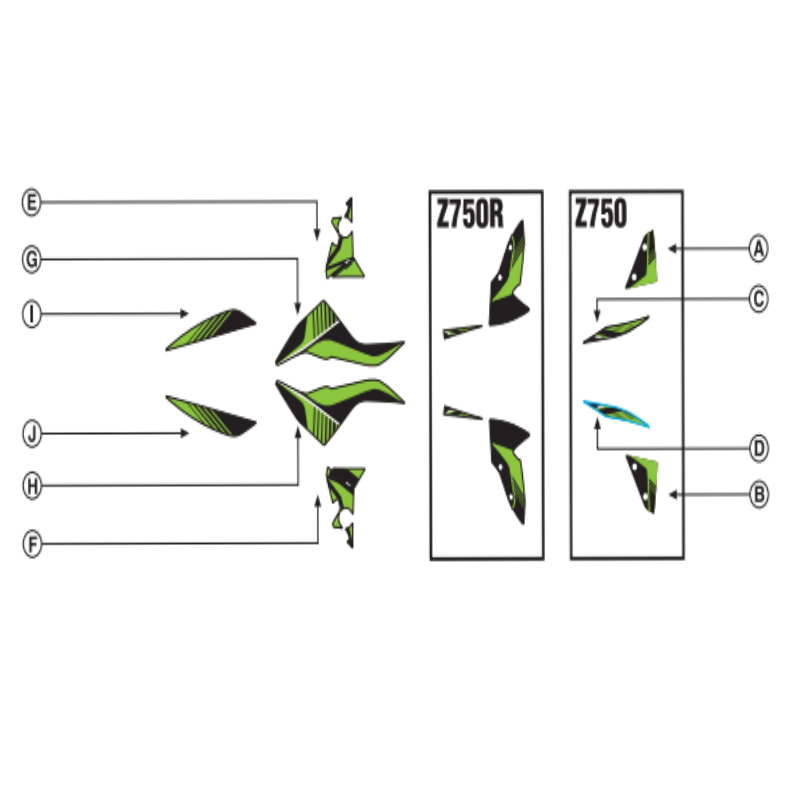 Kit adhesivos Kawasaki Z750-Z750R 07-12