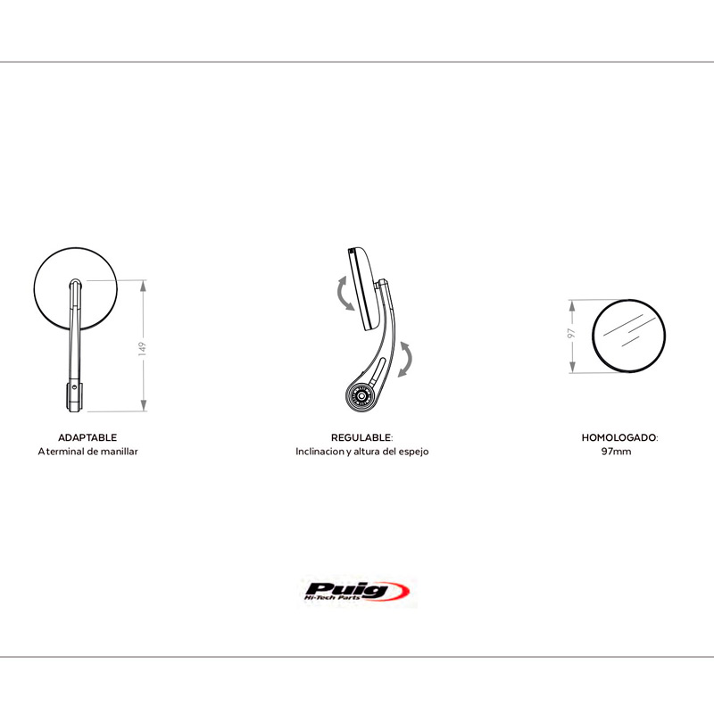 Espejo retrovisor contrapeso Gran-Tracker de Puig