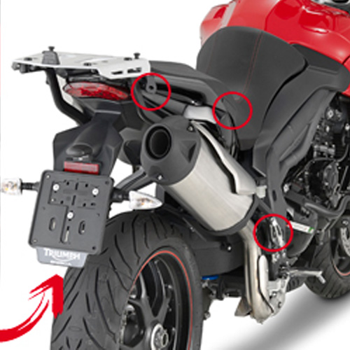 GIVI Portamaletas lateral fijación rápida para maletas Monokey en Triumph Tiger Sport 1050