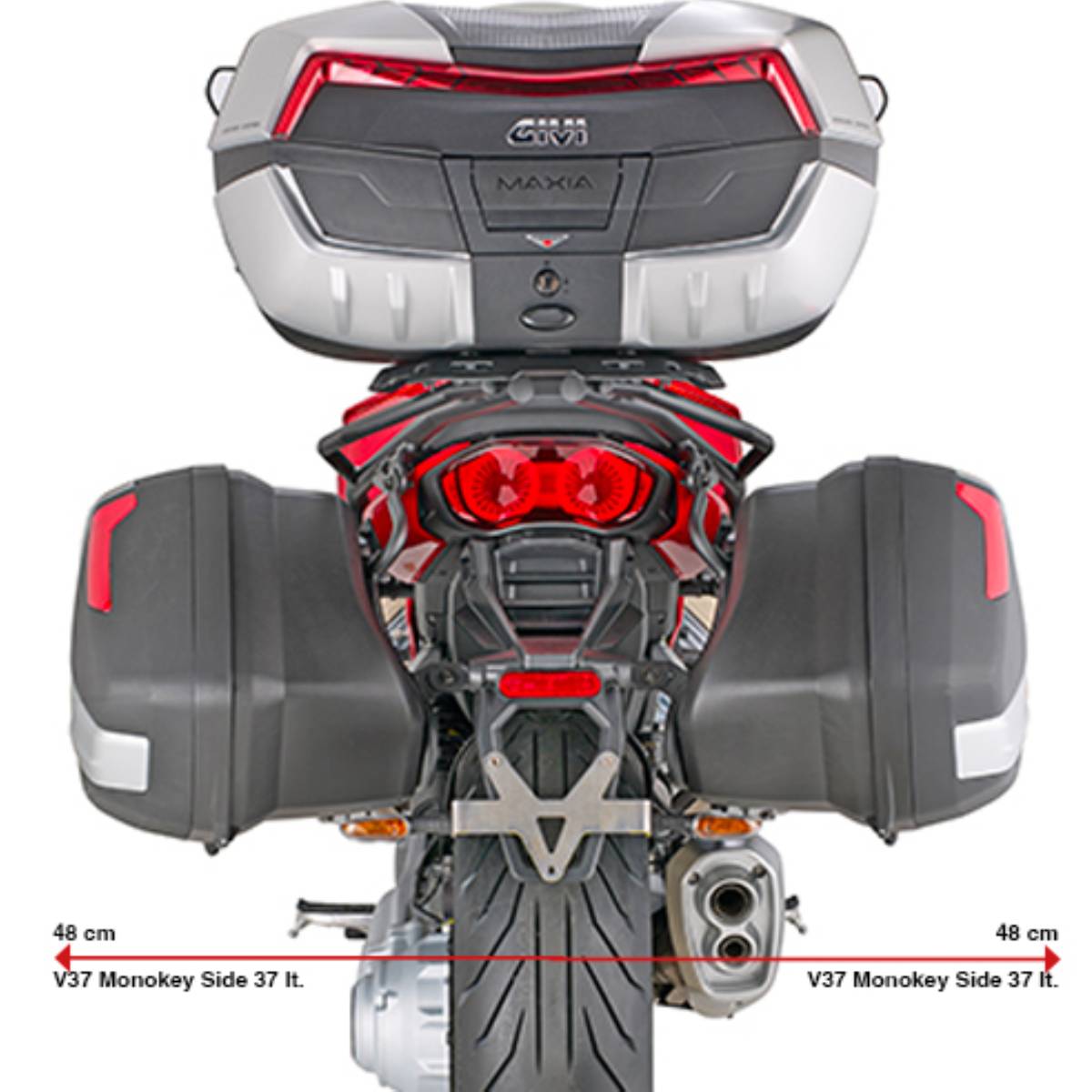 Portamaletas lateral V35 y V37 Monokey MotoGuzzi V100 Mandello 1000 2022-