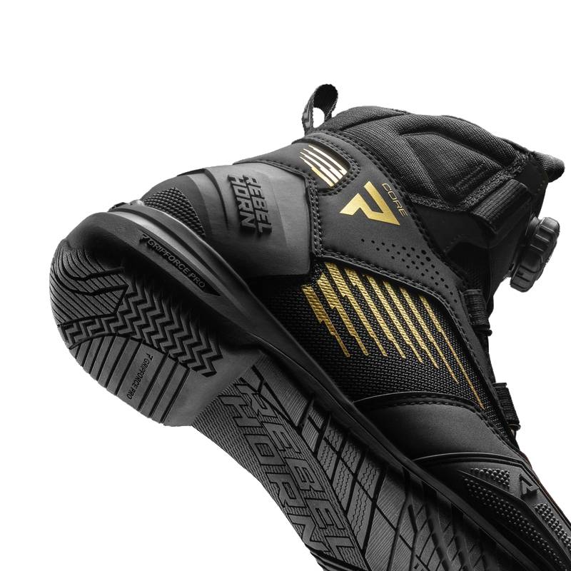 Botas de moto CORE Rebelhorn Negro-Dorado
