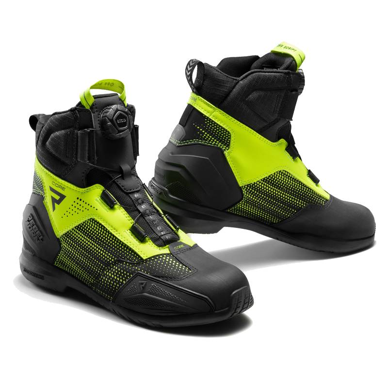 Botas de moto CORE Rebelhorn Negro-Amarillo Flúor