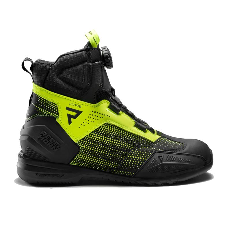 Botas de moto CORE Rebelhorn Negro-Amarillo Flúor