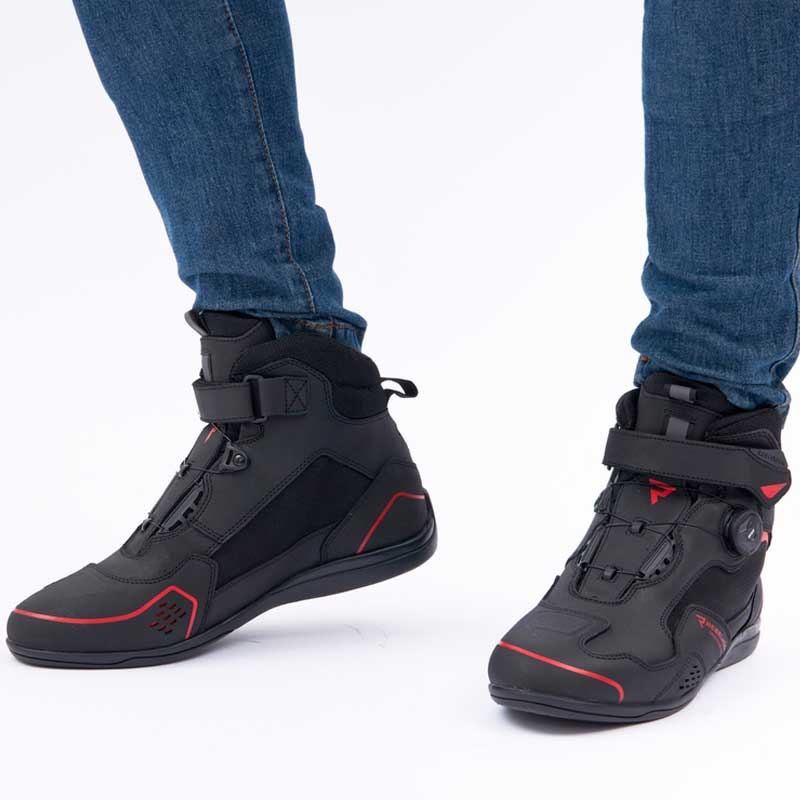 Botas de moto Spark II Rebelhorn negro-rojo