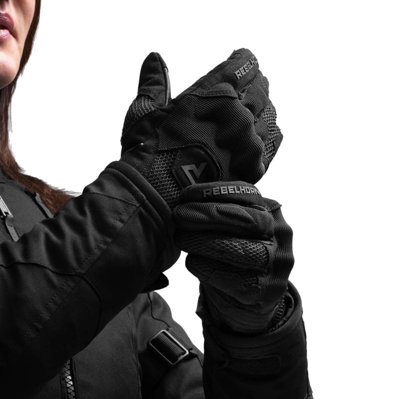 Guantes de moto Rebelhorn Core Negros Mujer