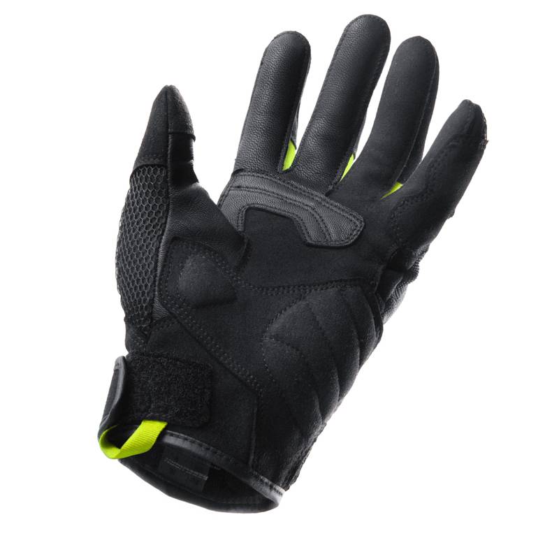 Guantes de moto Rebelhorn Core Negro-Amarillo Flúor Mujer