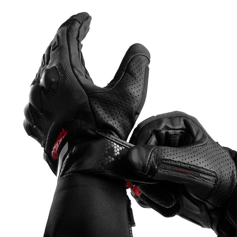 Guantes de moto Rebelhorn Defender Negro-Rojo
