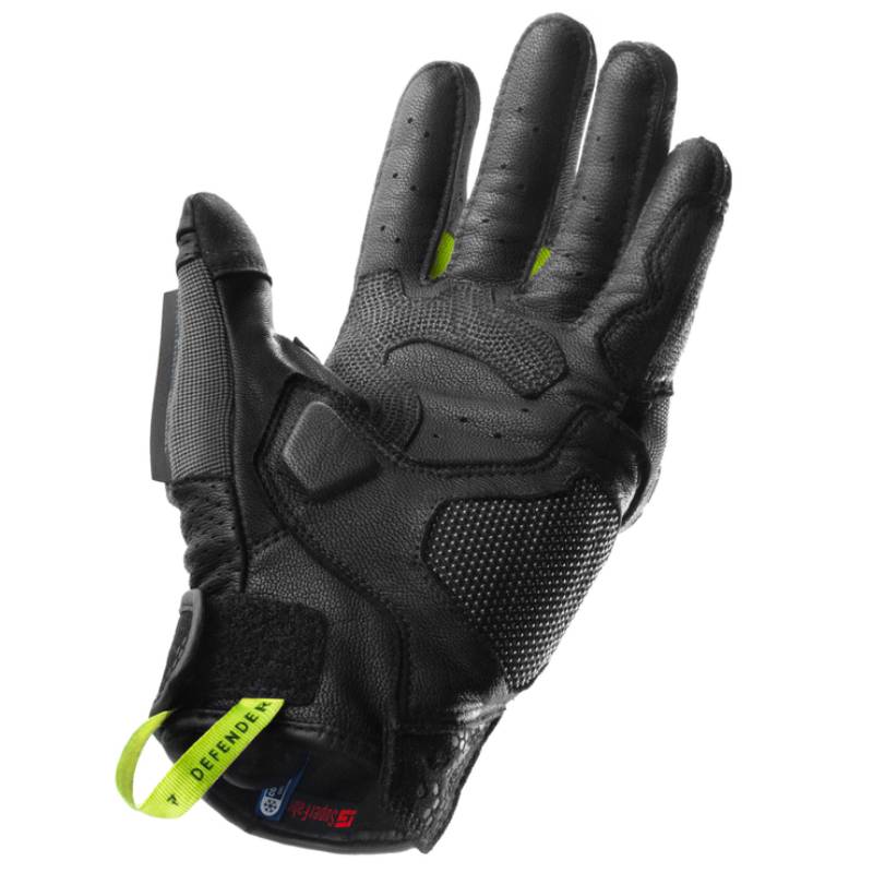 Guantes de moto Rebelhorn Defender Gris-Amarillo Flúor