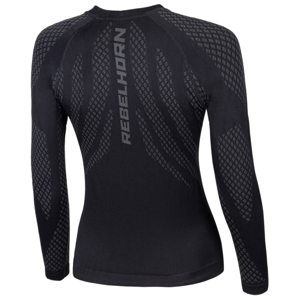 Camiseta térmica para mujer Active II Negra-Gris Rebelhorn 
