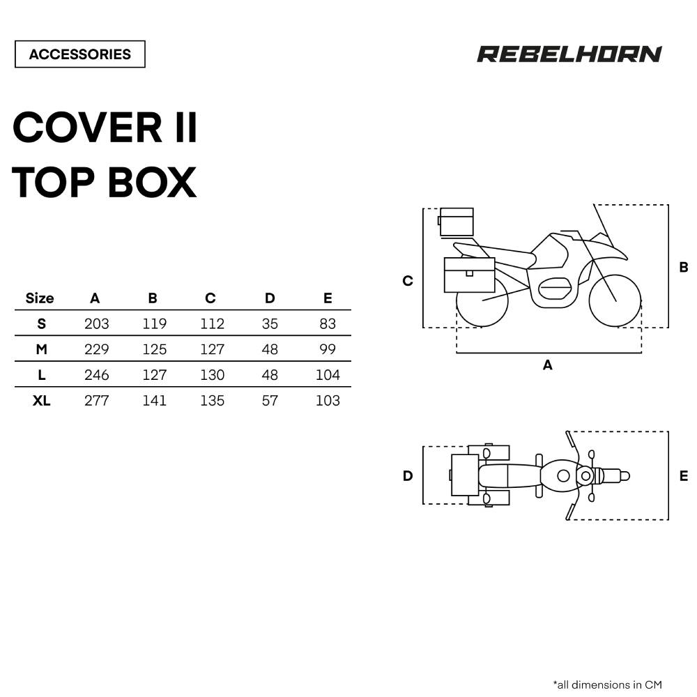 Funda exterior para moto con baúl trasero Cover II Rebelhorn