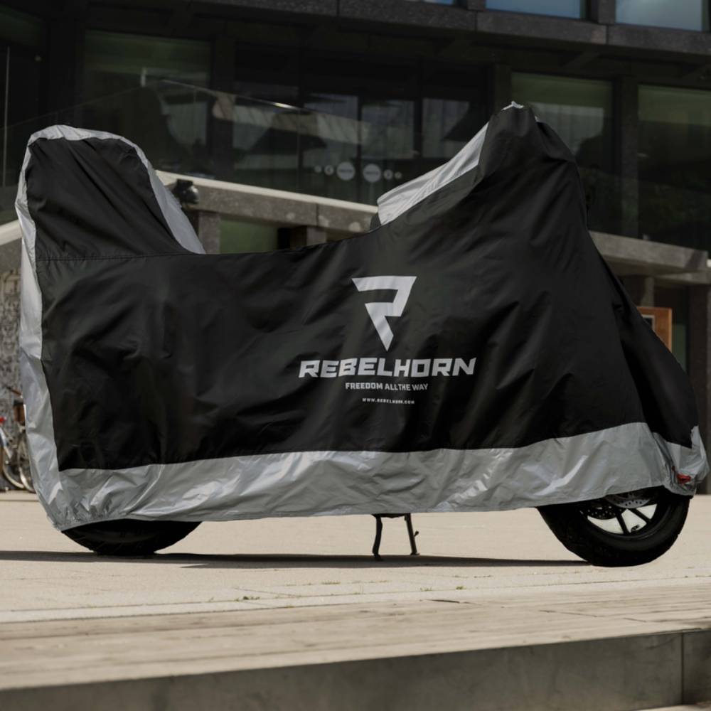 Funda exterior para moto con baúl trasero Cover II Rebelhorn