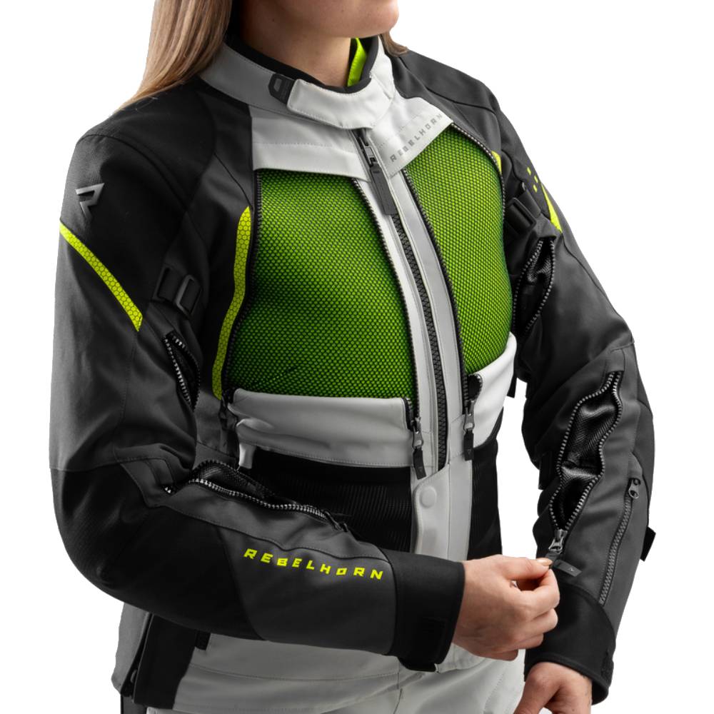 Chaqueta Rebelhorn Hardy 3.0 Mujer Gris-Amarillo Flúor