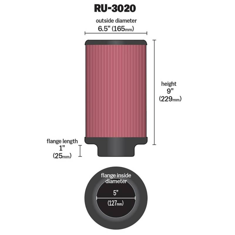Filtro de aire KyN Reutilizable Universal RU3020
