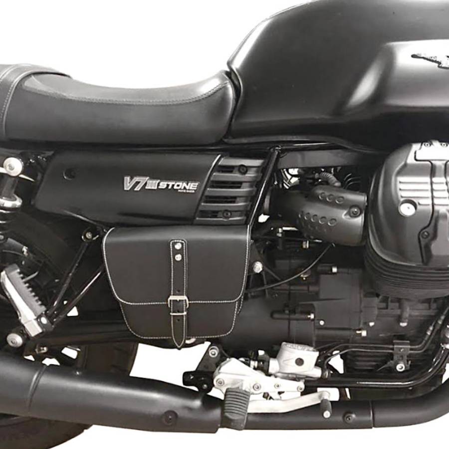 SPAAN Bolsa lateral Moto Guzzi V7 III-V9 Marrón