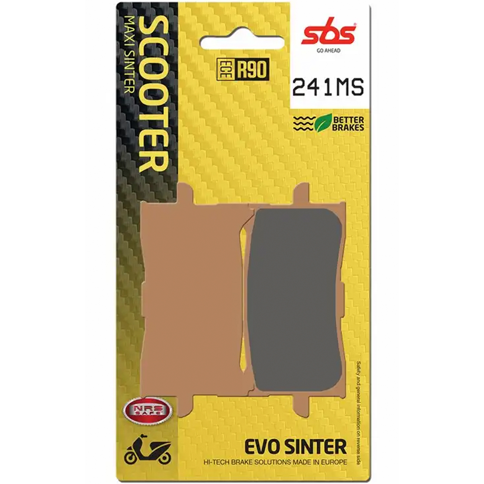 Pastillas de freno SBS sinterizadas scooter 241MS