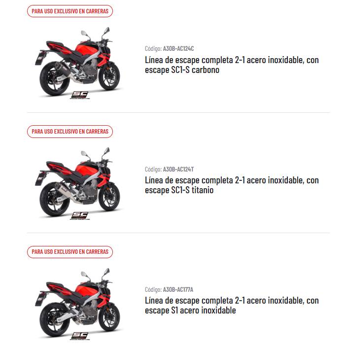 Escape SC Project Aprilia Tuono 457 25-