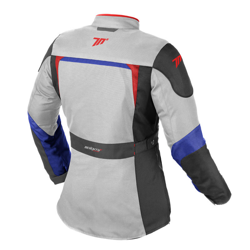 Chaqueta Moto Mujer Seventy Urban Blanca Rojo Azul. TALLA S 